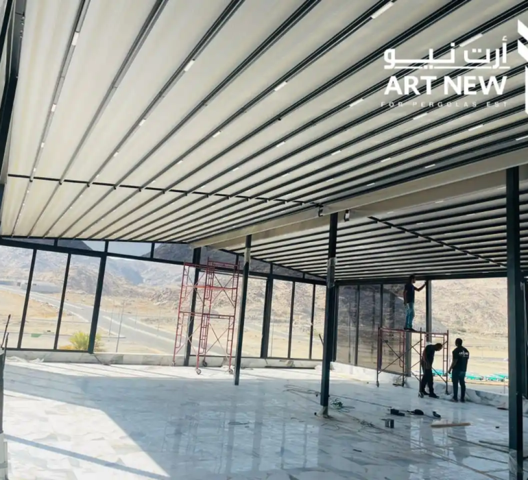 تركيب مظلات كهربائية متحركة