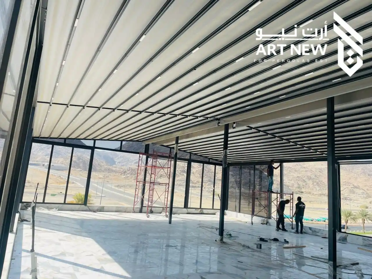 تركيب مظلات كهربائية متحركة